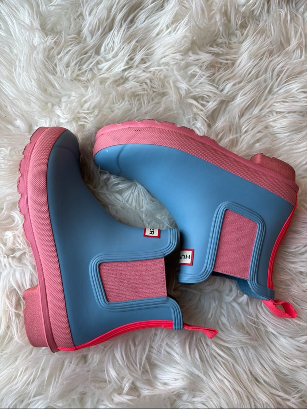 Hunter blue and pink short boots - Picture 9 of 10